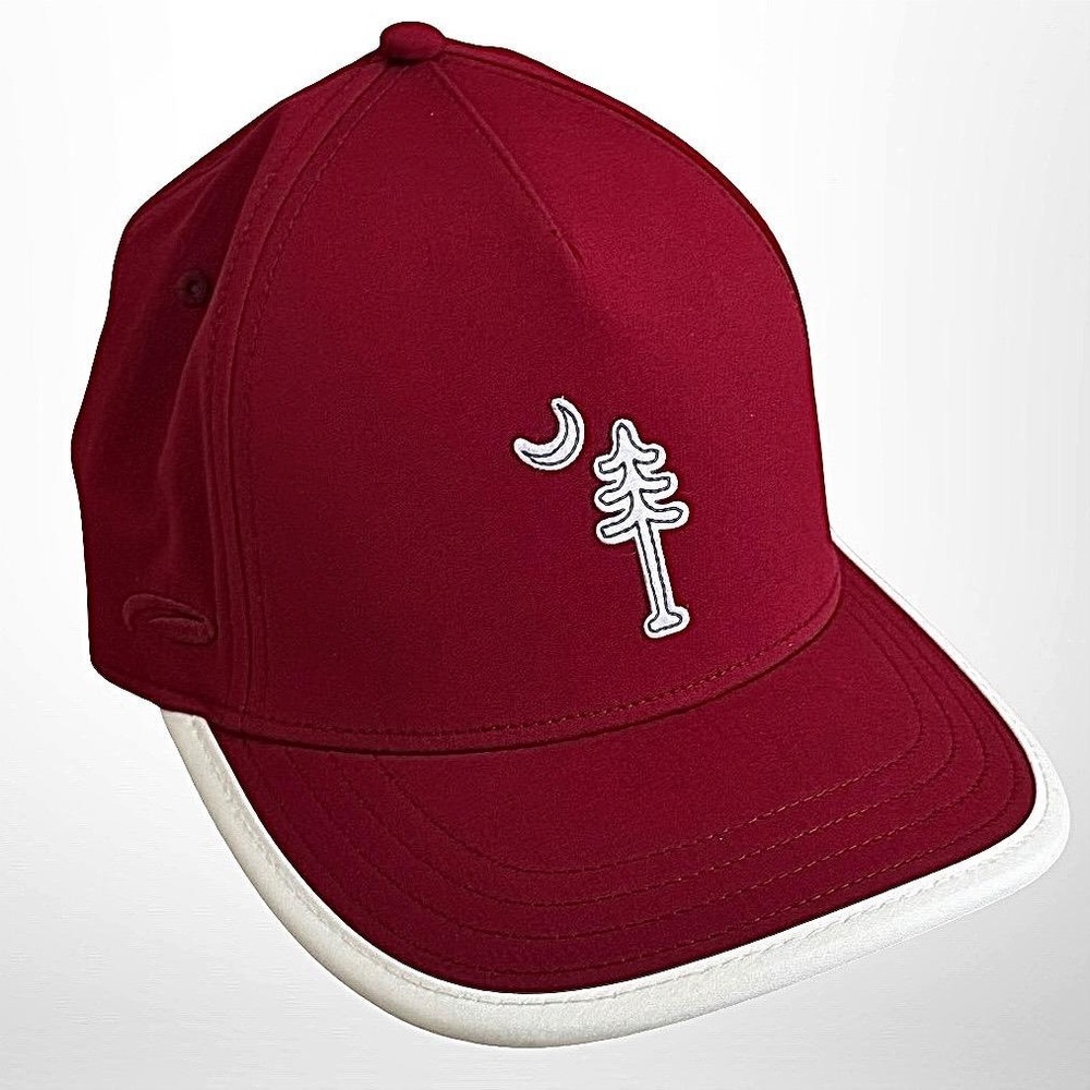 The Tree Farm Pukka Burgundy Maroon White Contrast Brim Strapback Golf Hat Cap